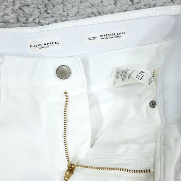 Curve Appeal Rae High Rise Straight Jeans Size 4 27 White Concealed Comfort - Picture 5 of 8